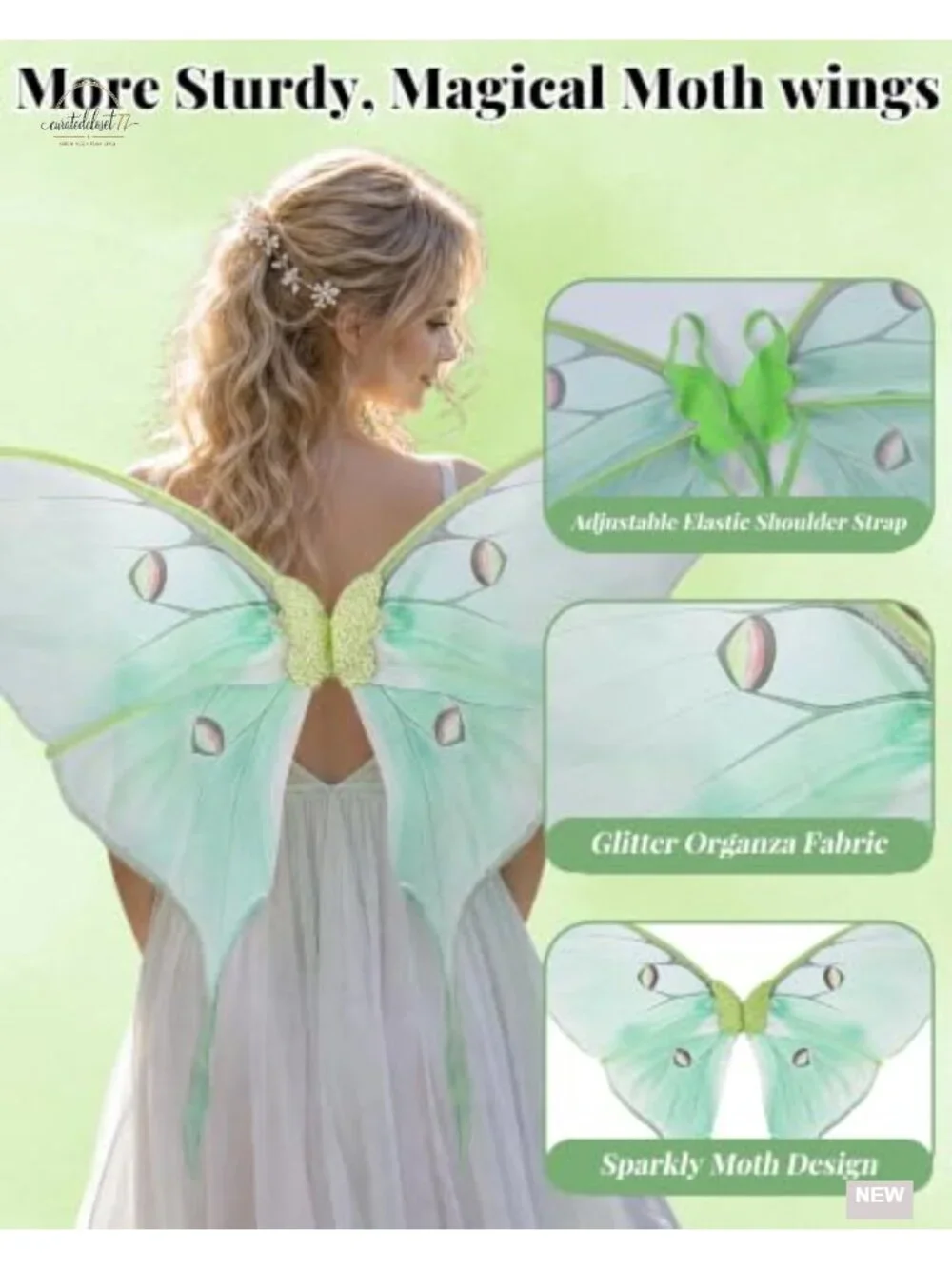 Fairy Wings Costume for Women - Transparent Organza Halloween Cosplay Props